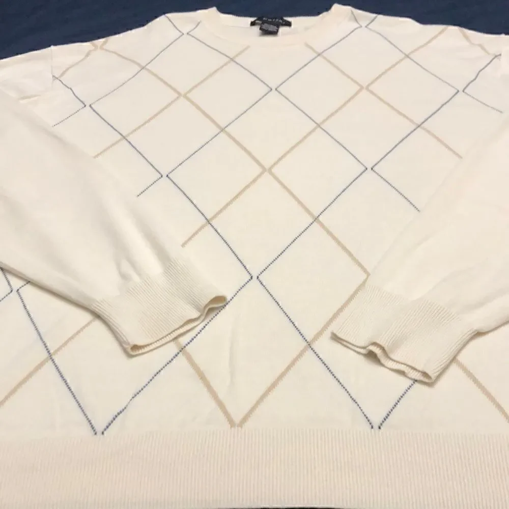 J. Ferrar diamond pattern mens crew neck pullover size XXL
